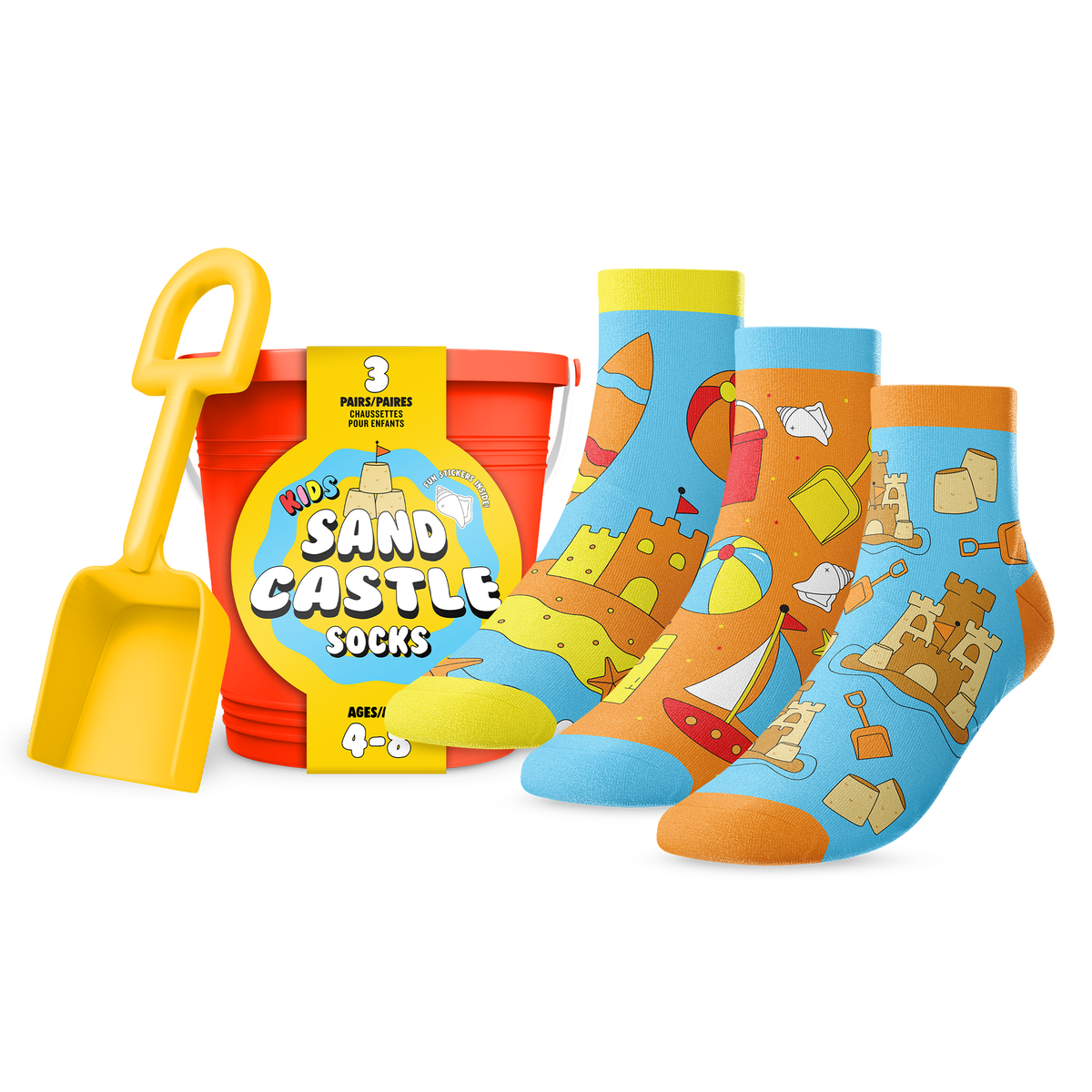 Kids&#39; 3-Pack Sand Castle Socks