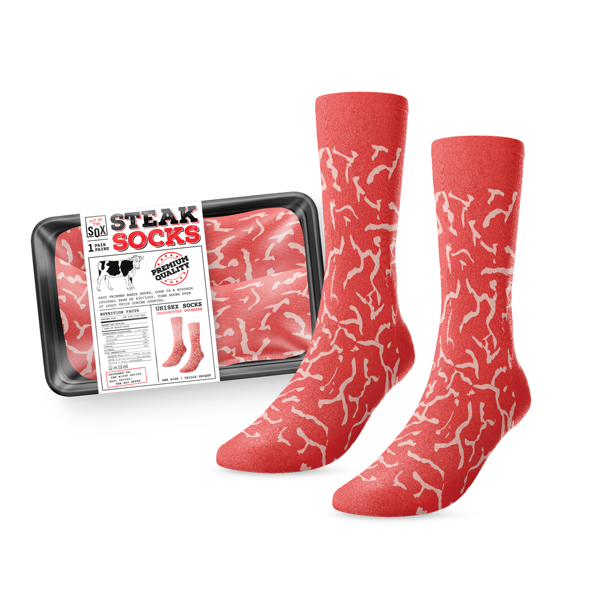 Packaged Grocery Store Meat Socks