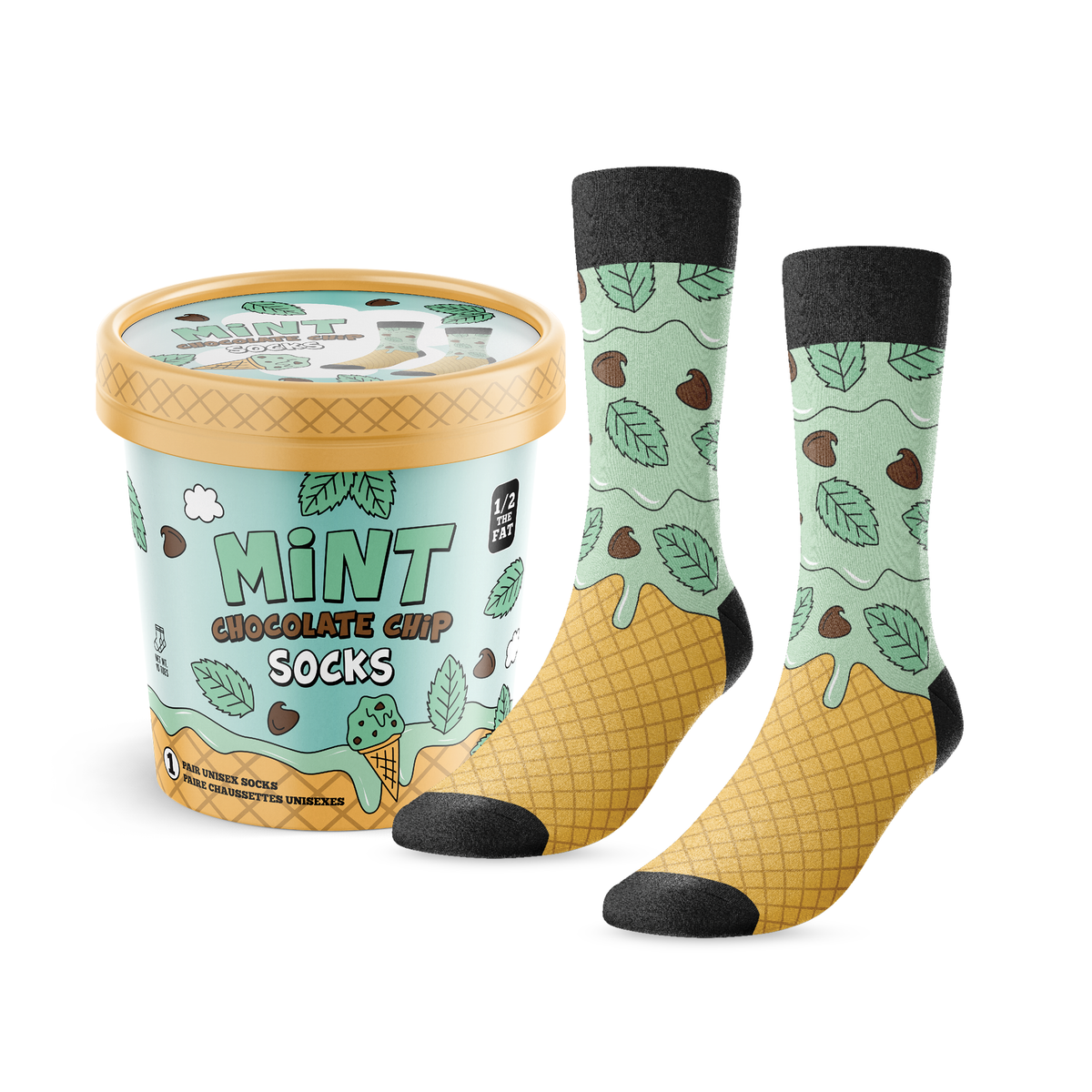 Mint Chocolate Chip Ice Cream Socks