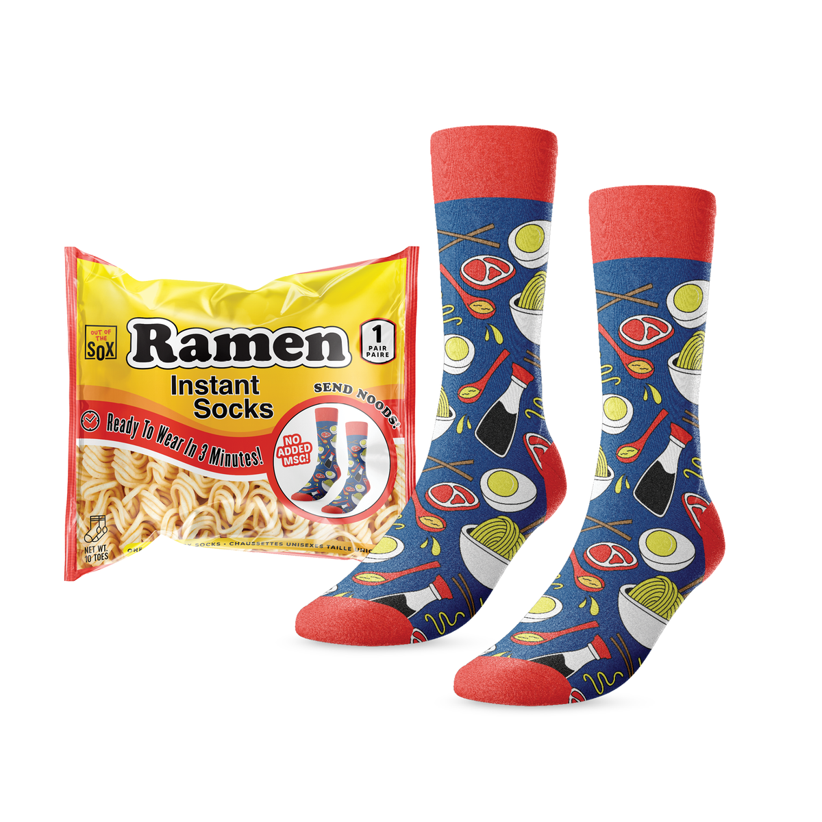 Instant Ramen Noodle Socks