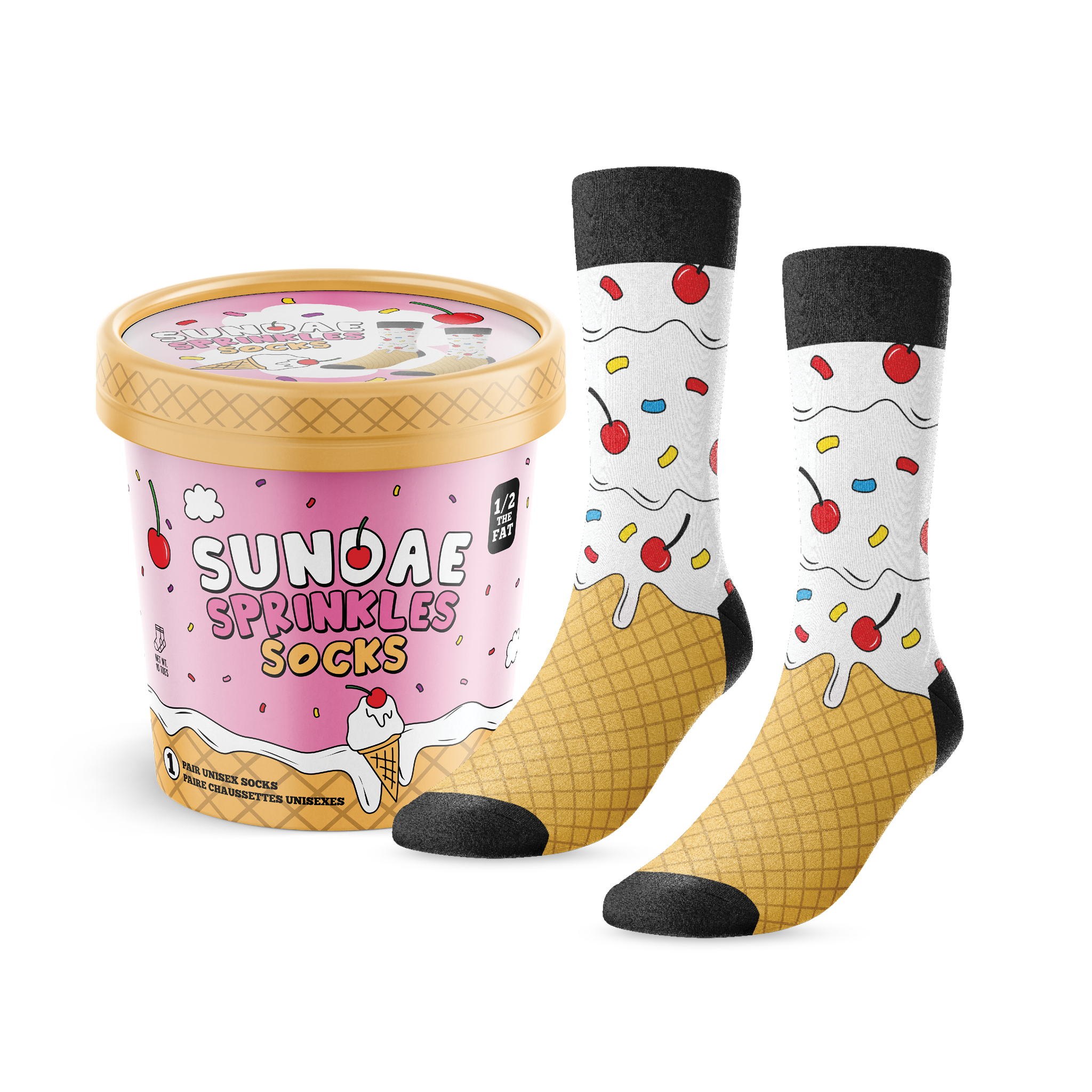 Sundae Sprinkles Ice Cream Socks - Main and Local