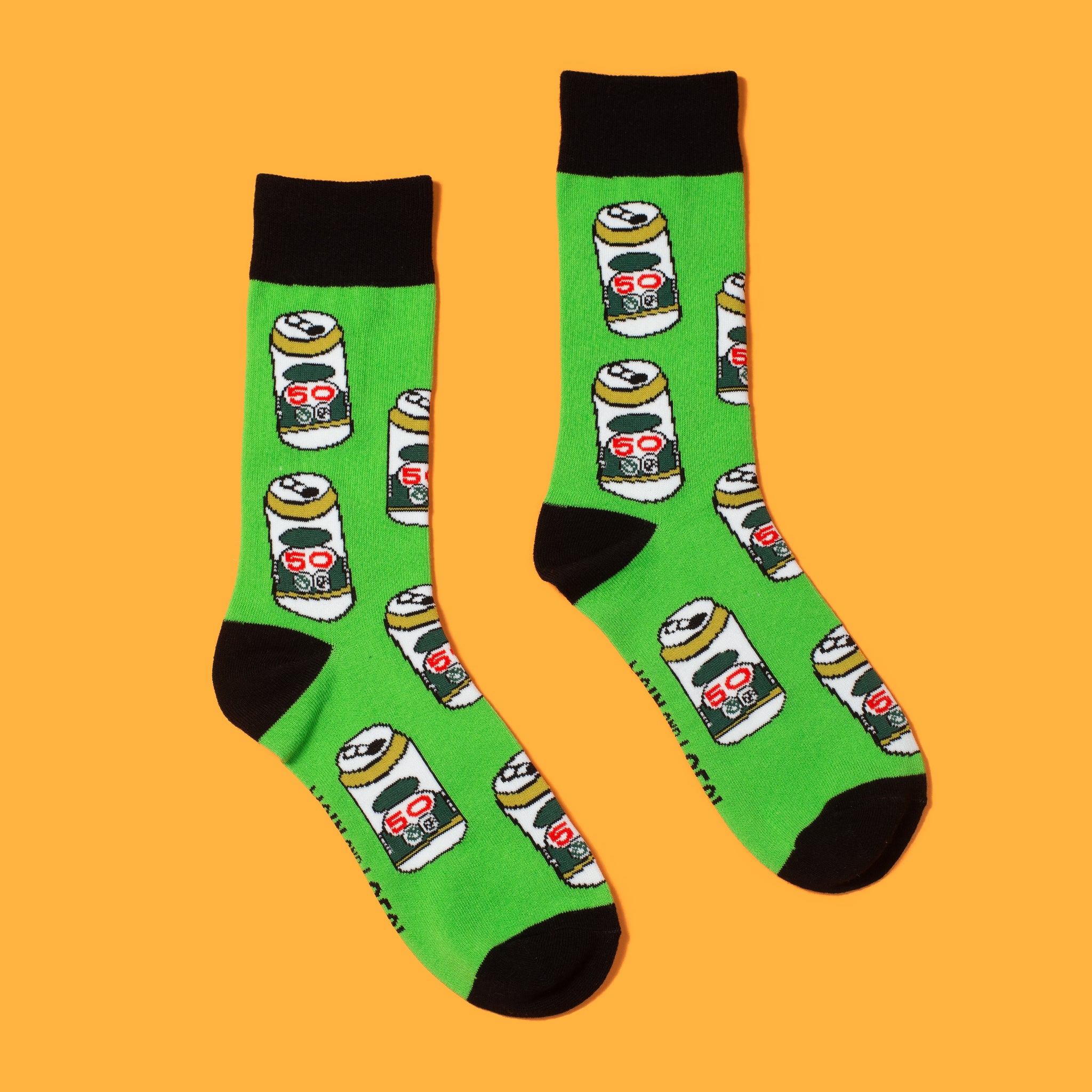 Retro Beer Can Socks - Main and Local