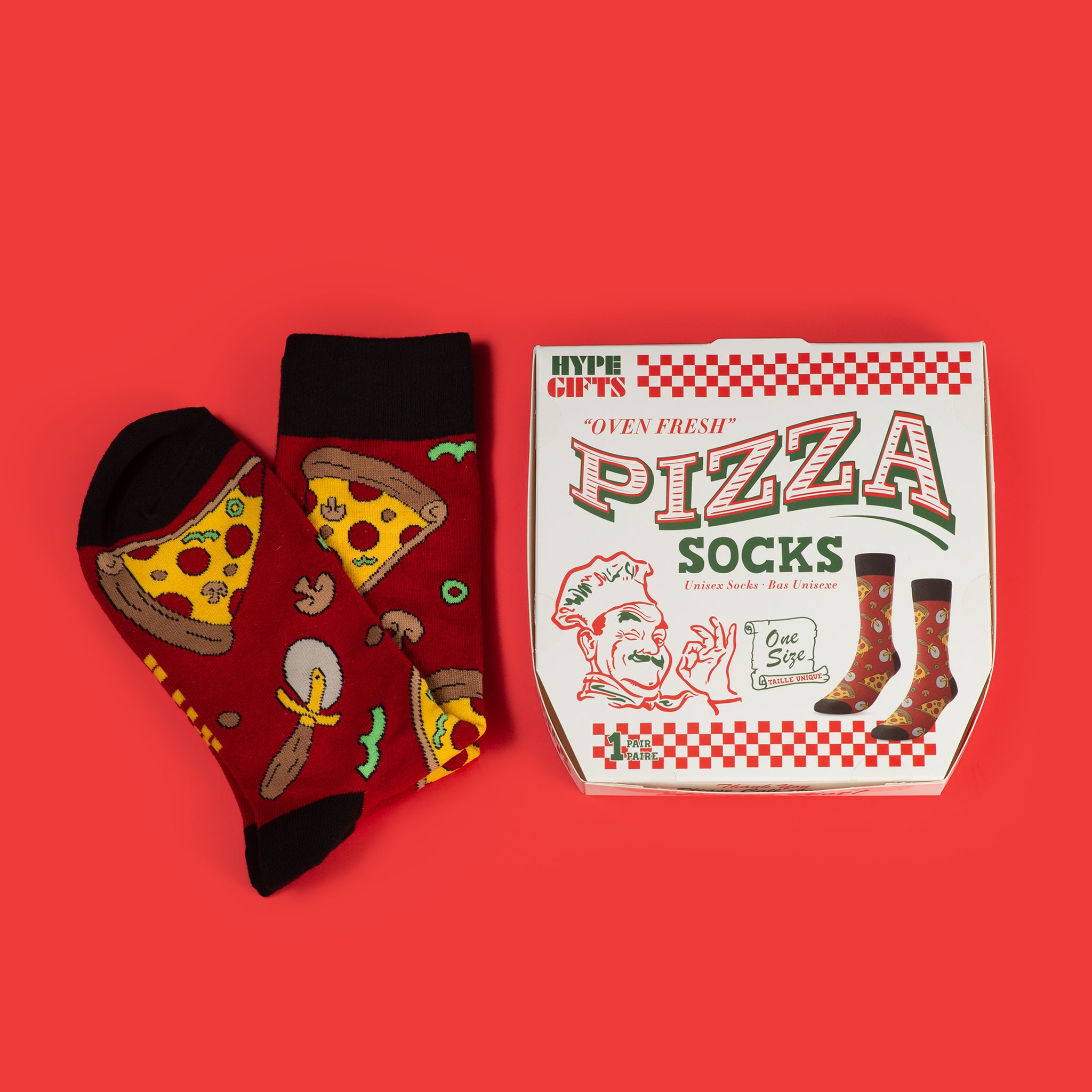 Oven Fresh Pizza Socks - Main and Local