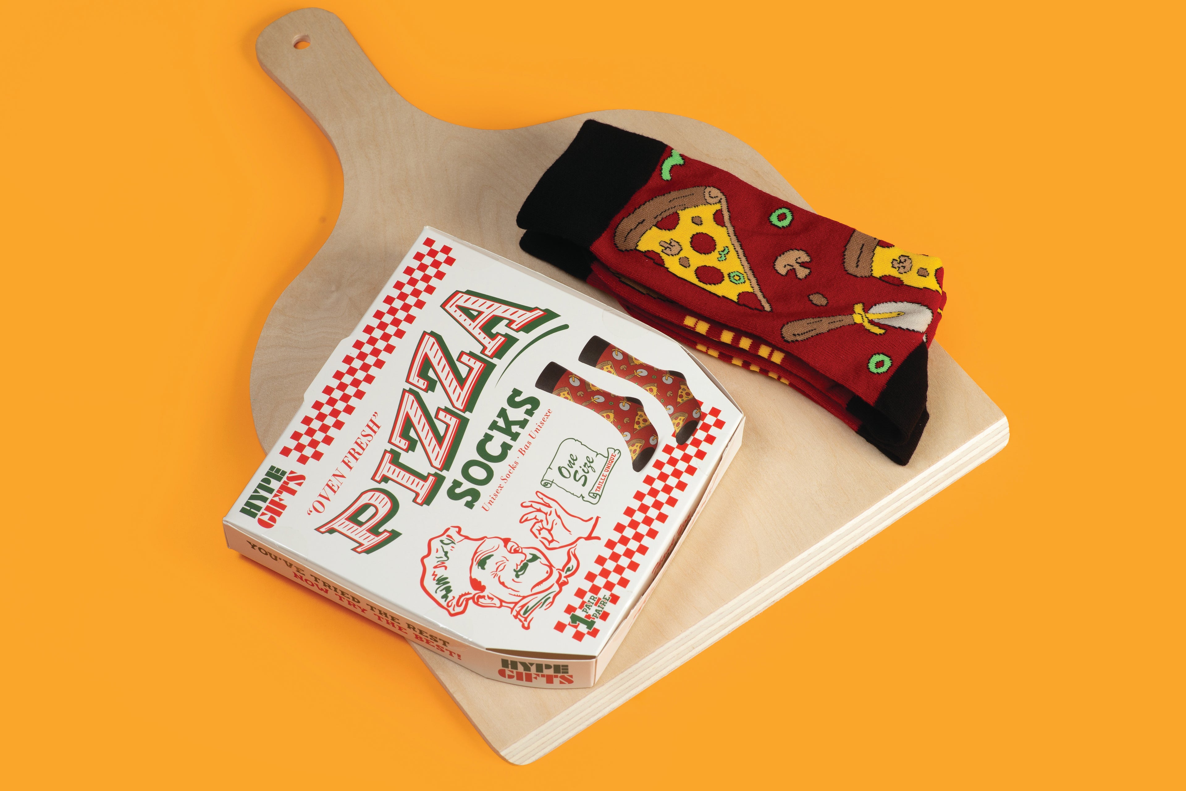 Oven Fresh Pizza Socks - Main and Local
