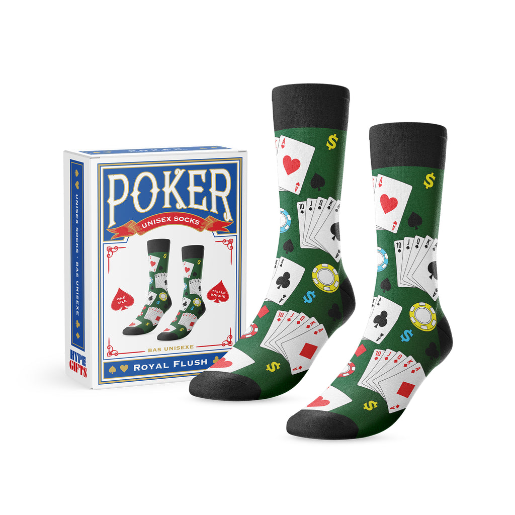 Royal Flush Poker Socks - Main and Local