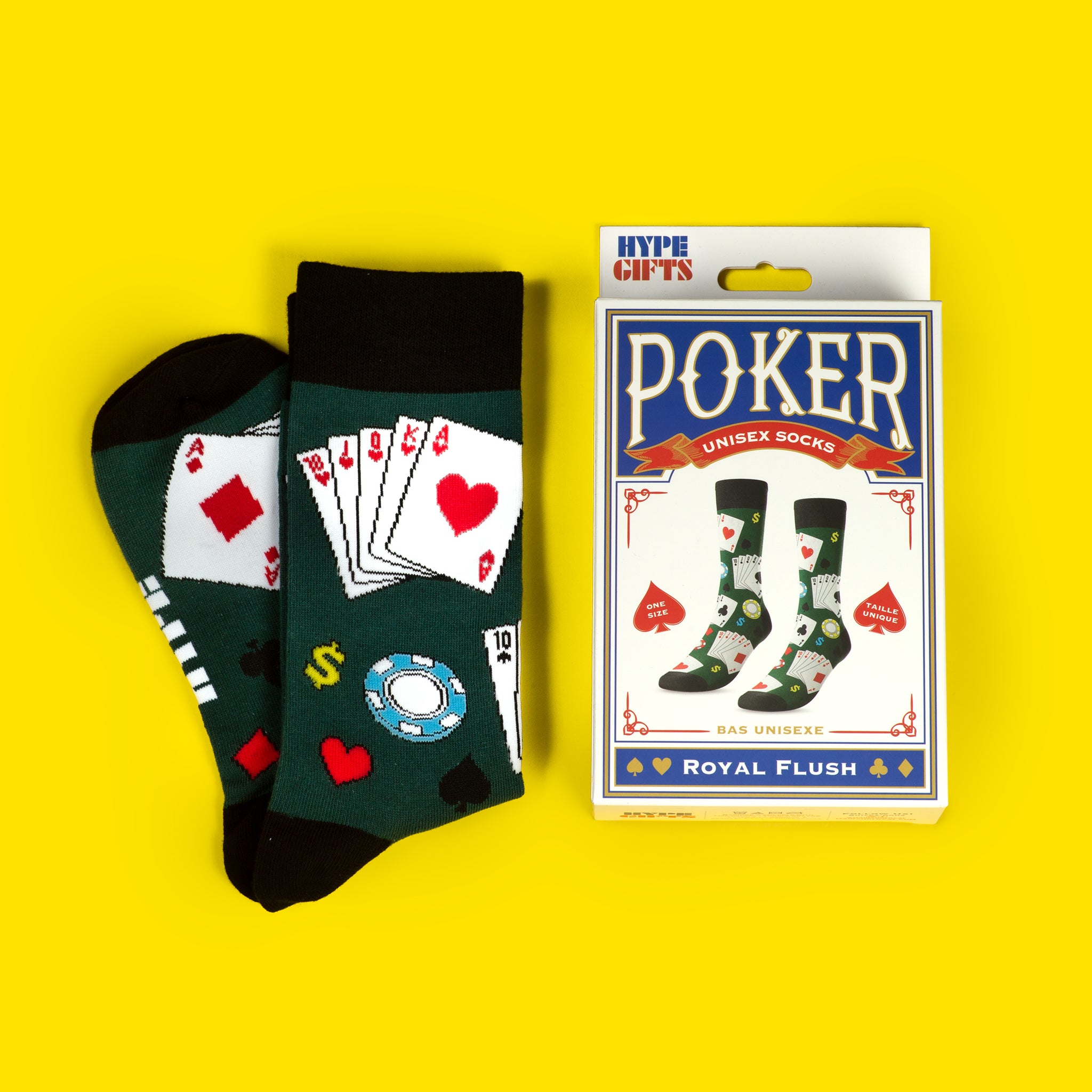 Royal Flush Poker Socks - Main and Local