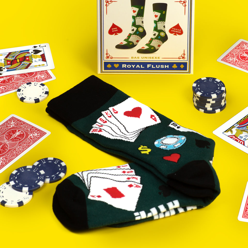 Royal Flush Poker Socks - Main and Local