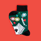 Royal Flush Poker Socks - Main and Local