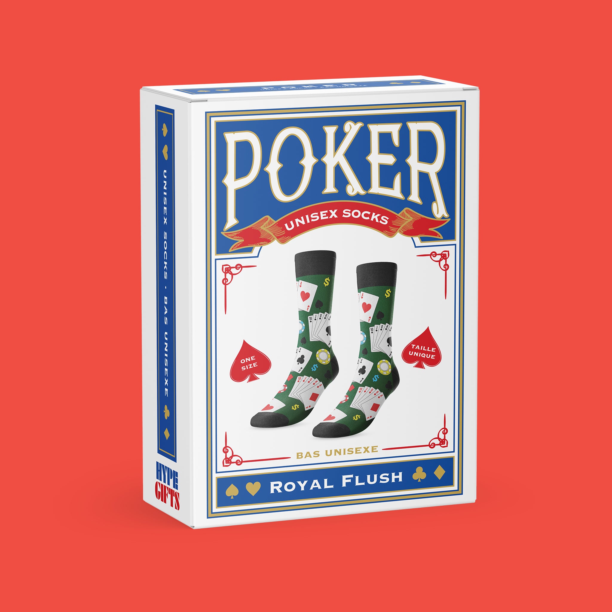 Royal Flush Poker Socks - Main and Local