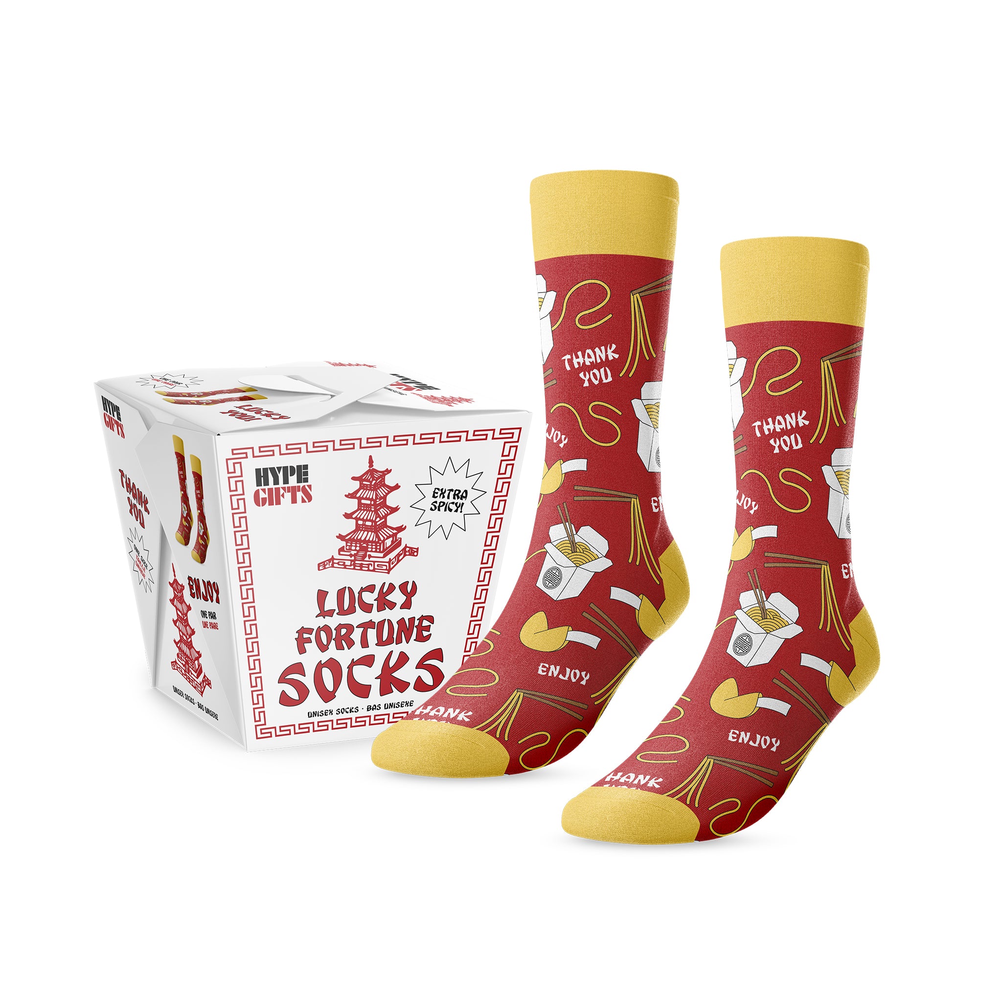 Lucky Fortune Takeout Socks - Main and Local