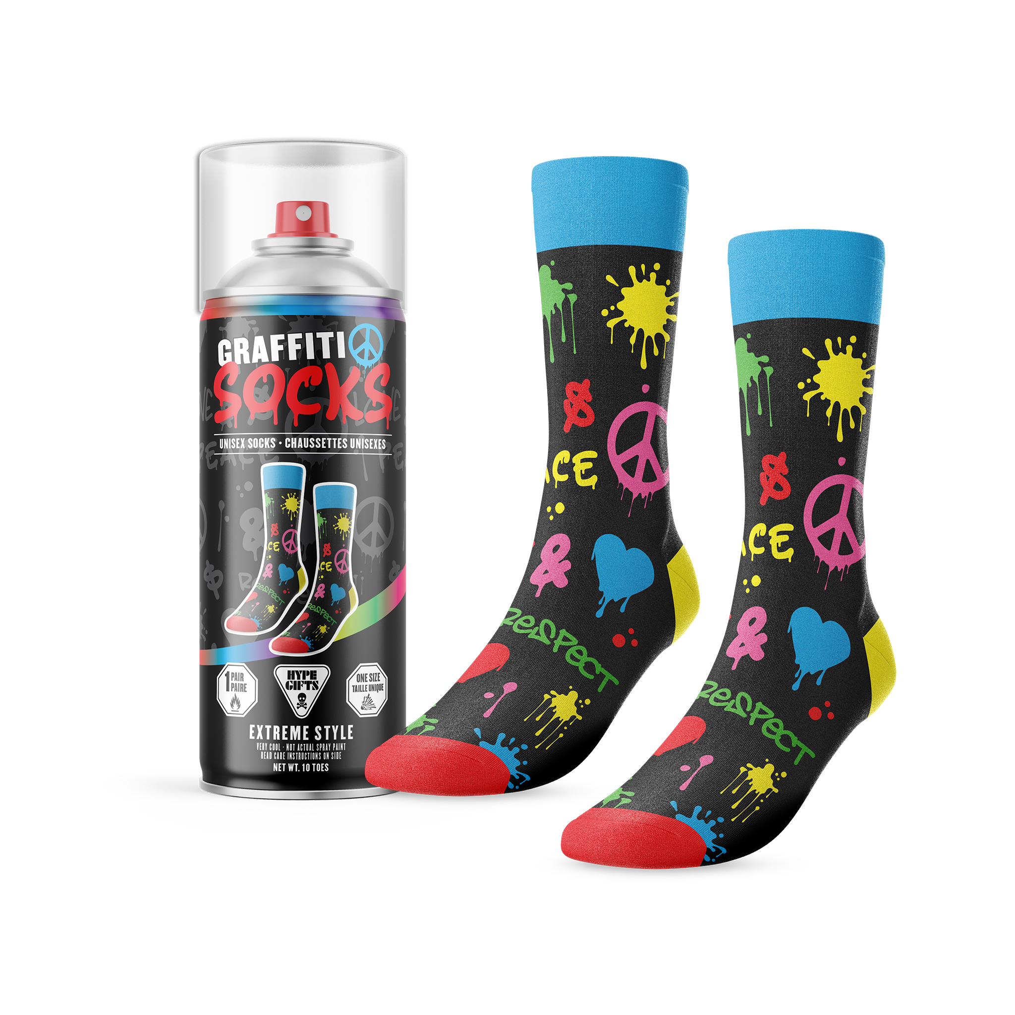 Graffiti Spray Paint Socks - Main and Local